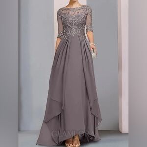 Elegant Lace Overlay Dress in Dusty Rose Size 8 Fits Like A 6 NWOT